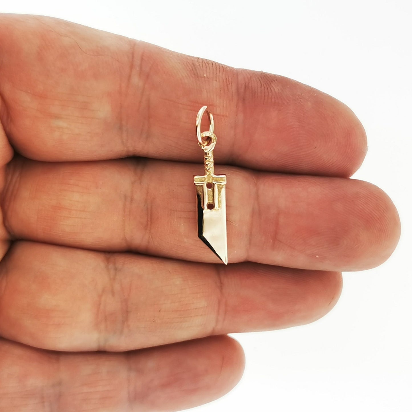 Gold FF7 Small Buster Sword Charm Pendant - Le Dragon Argenté