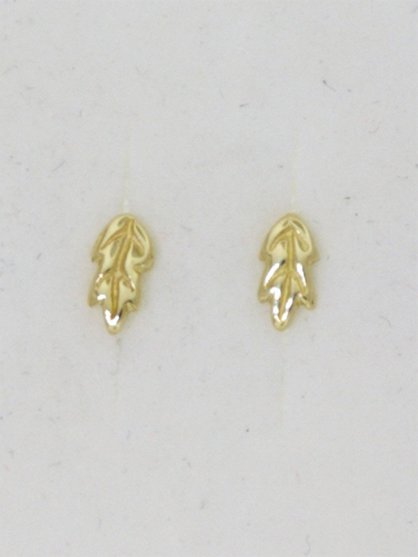 Gold Oak Leaves Studs made to order - Le Dragon Argenté