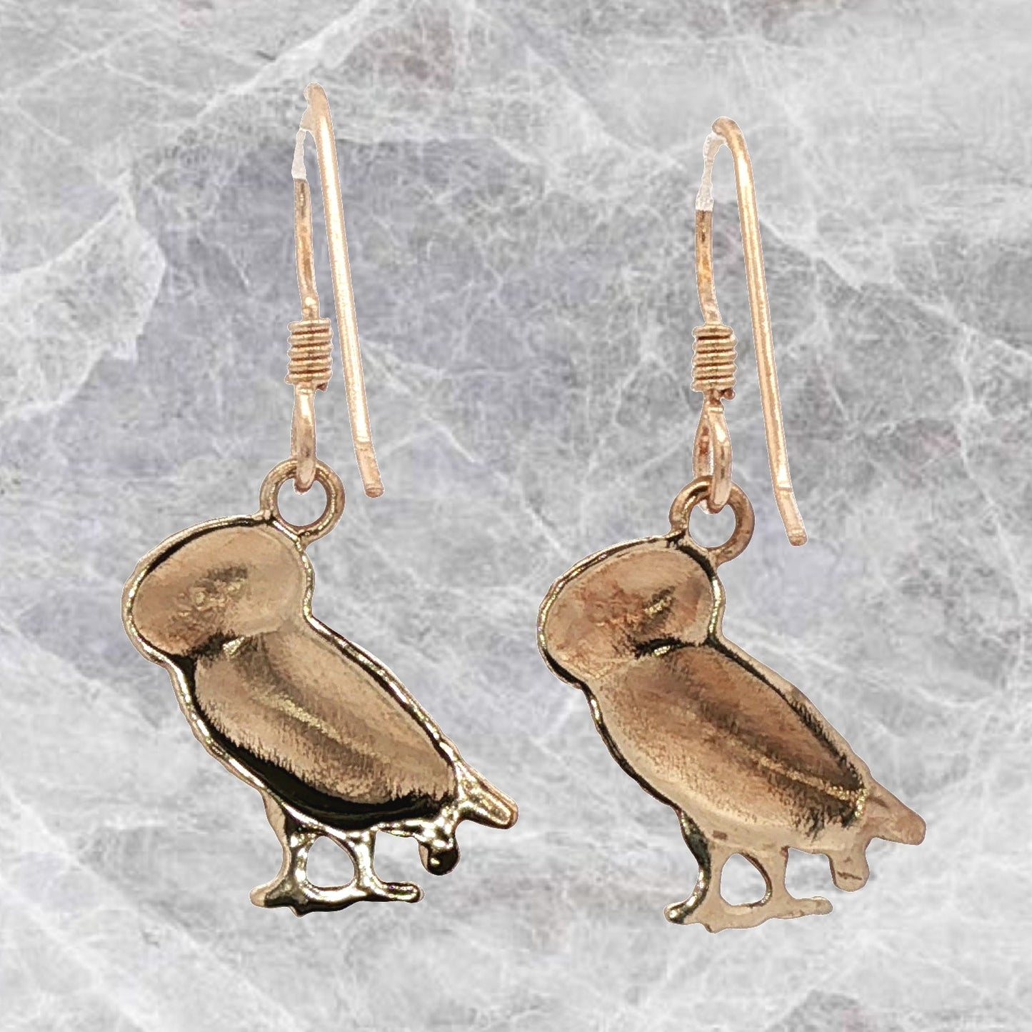 Hellenic Style Owl Earrings – Mythology Inspired Antique Bronze Jewellery by Le Dragon Argenté