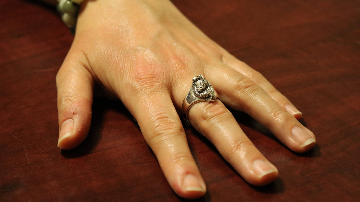 Horse Head Ring Sterling Silver or Antique Bronze - Le Dragon Argenté