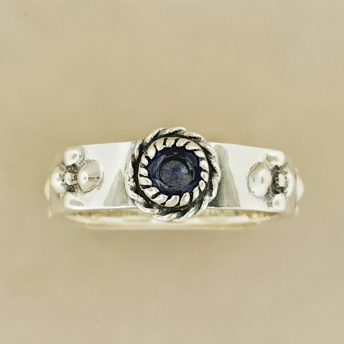 Howl and Sophie Ring Set in Sterling Silver with Faceted Gemstones - Le Dragon Argenté