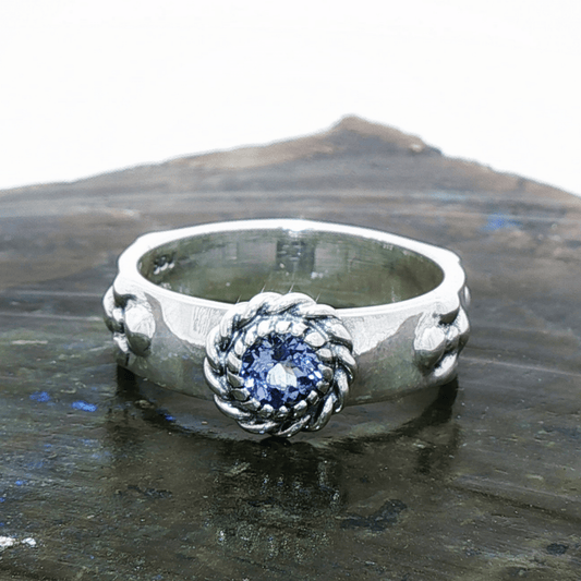 Howls Moving Castle Ring in Sterling Silver with Faceted Tanzanite - Le Dragon Argenté