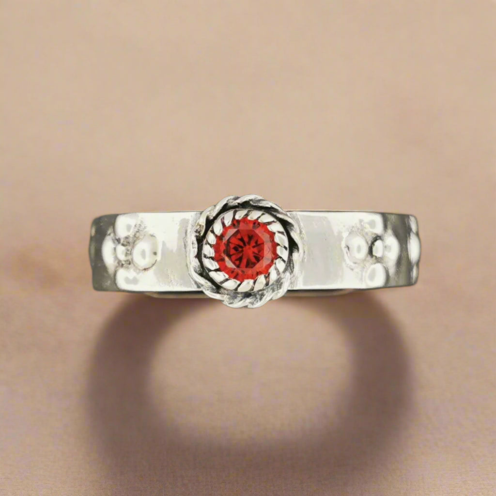 Howls Moving Castle Ring in Sterling Silver with Imitation Birthstone - Le Dragon Argenté