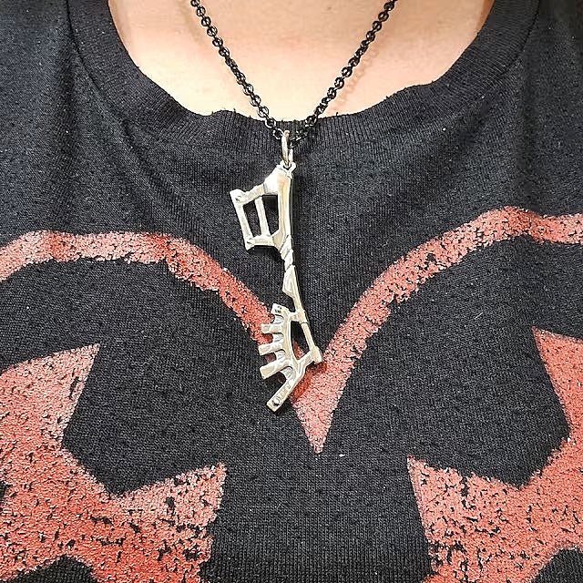 Kingdom Hearts Wayward Wind Keyblade pendant for fans, handmade in sterling silver, antique bronze, or stainless steel by Le Dragon Argenté