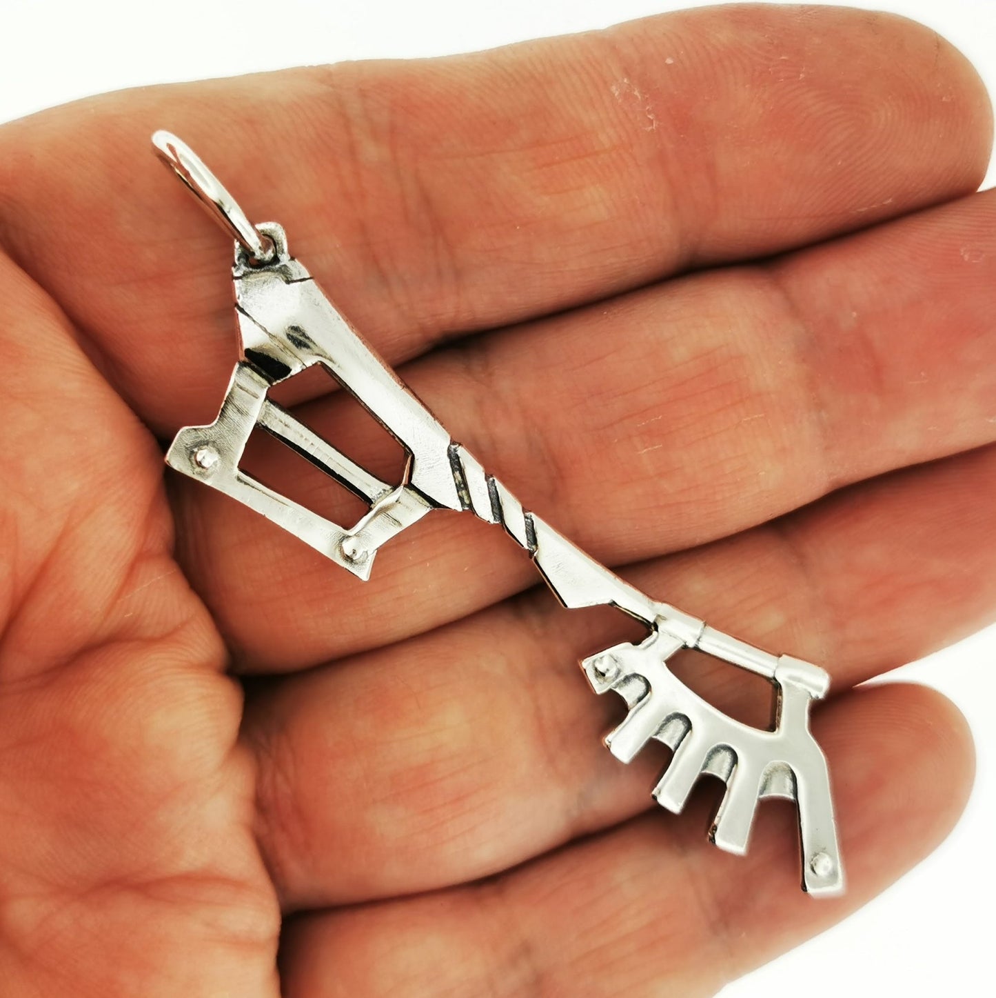 Kingdom Hearts Wayward Wind Keyblade pendant for fans, handmade in sterling silver, antique bronze, or stainless steel by Le Dragon Argenté