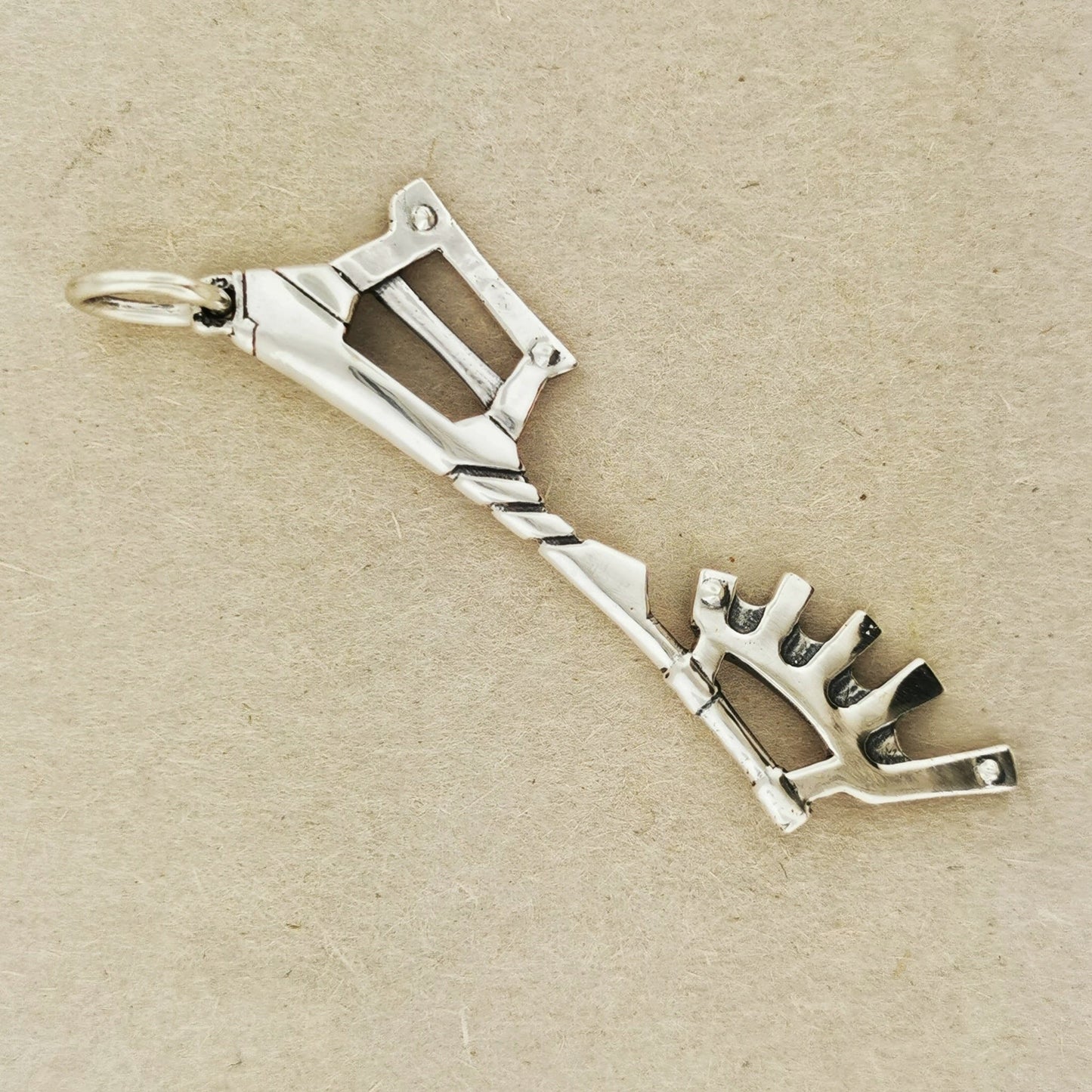 Kingdom Hearts Wayward Wind Keyblade pendant for fans, handmade in sterling silver, antique bronze, or stainless steel by Le Dragon Argenté