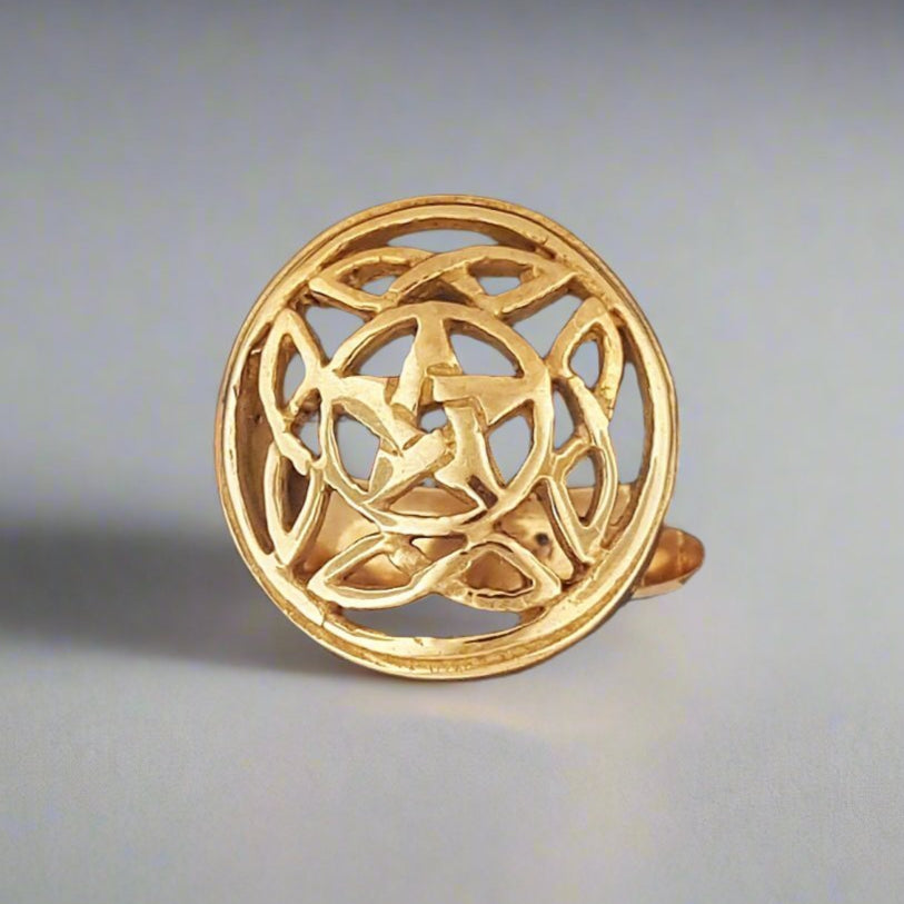 Knotwork Pentacle Ring in Sterling Silver or Antique Bronze - Le Dragon Argenté