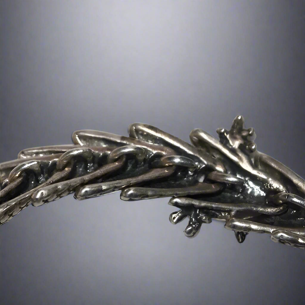 Large Asian Dragon Bracelet in Sterling Silver or Antique Bronze made to order - Le Dragon Argenté