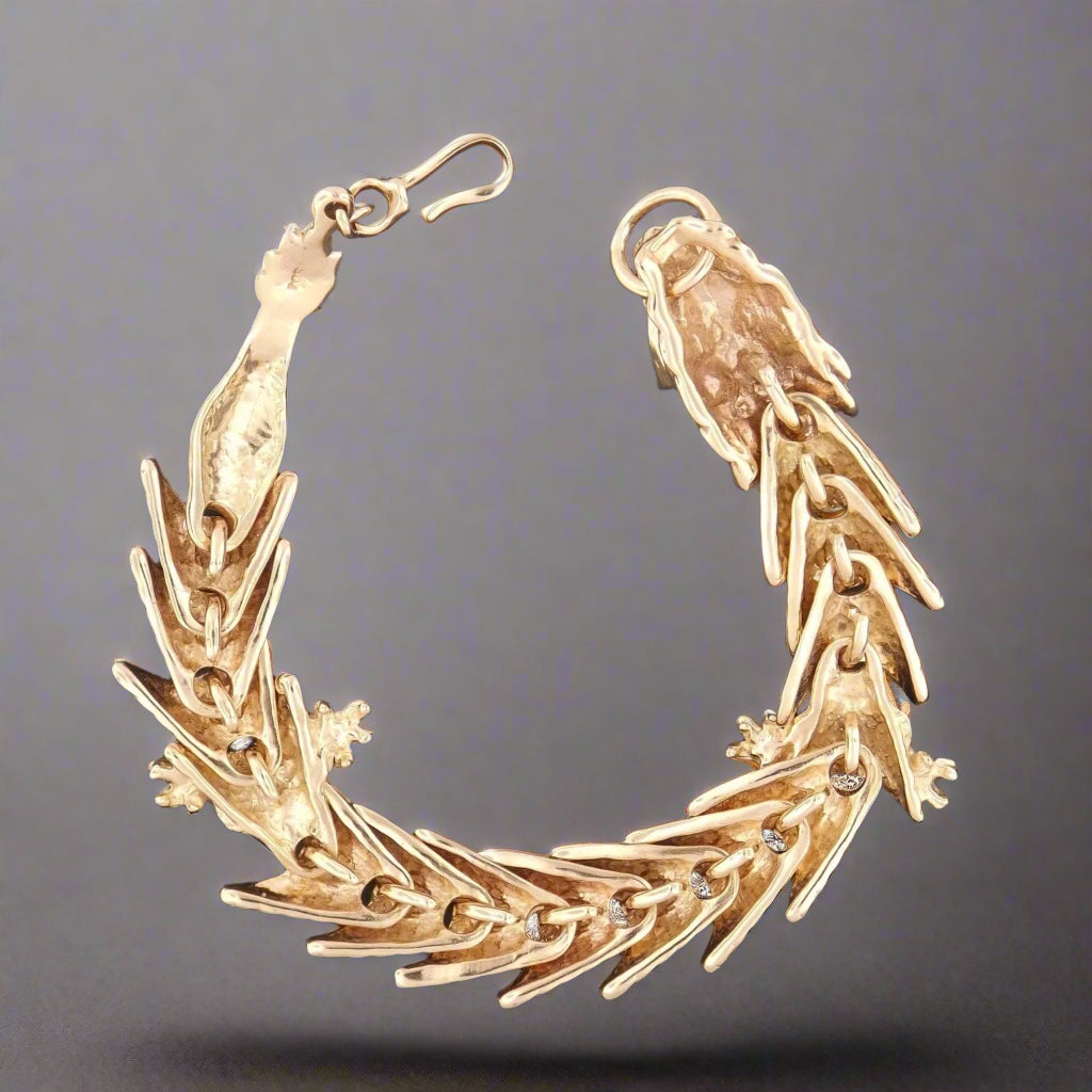 Large Asian Dragon Bracelet in Sterling Silver or Antique Bronze made to order - Le Dragon Argenté