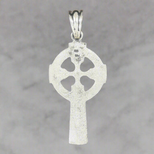 Large Celtic Cross in Sterling Silver - Le Dragon Argenté