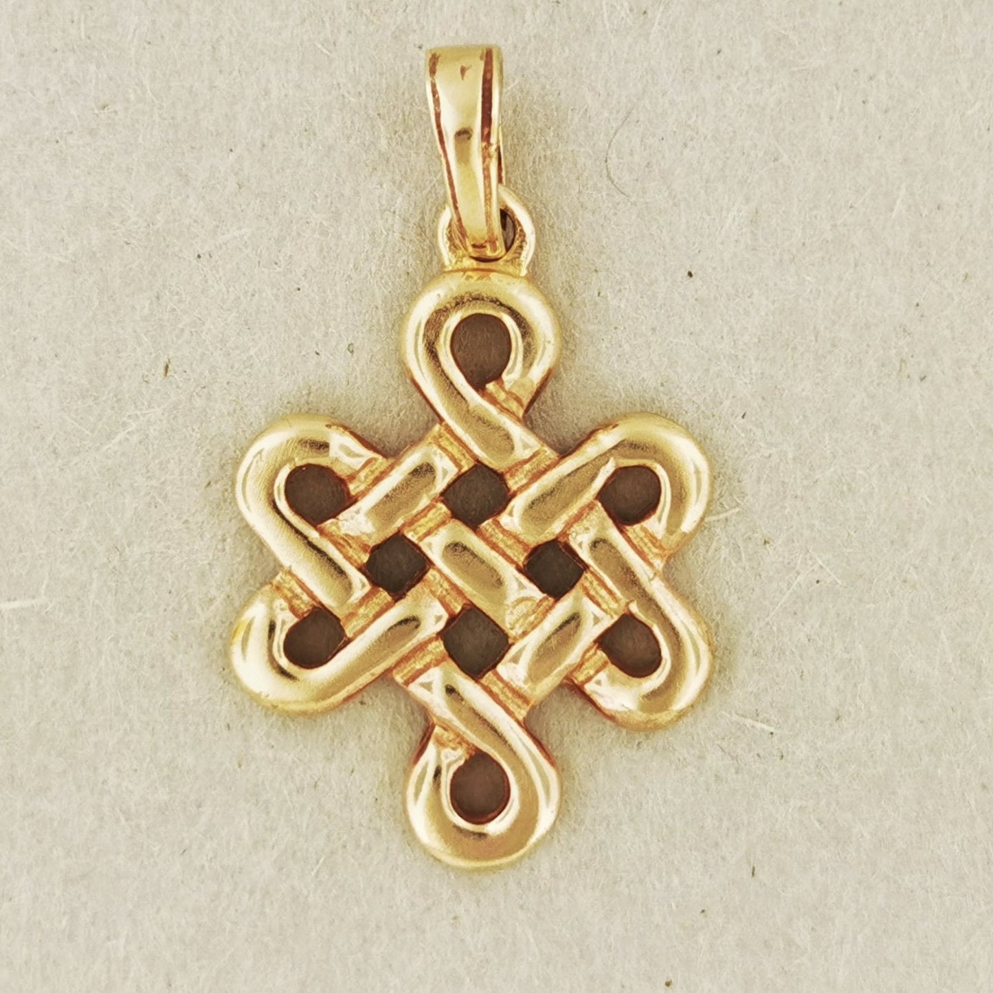 Large Endless Knot Pendant In Antique Bronze - Le Dragon Argenté
