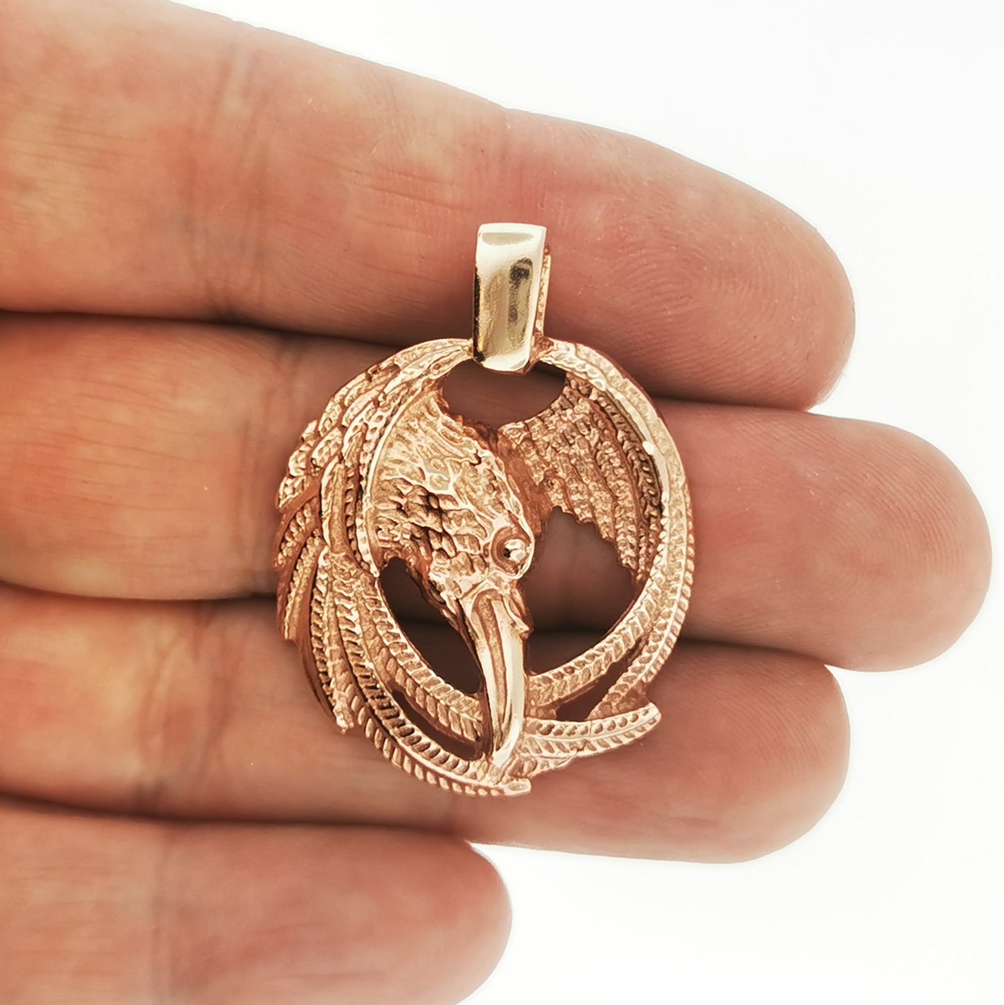 Large Raven Pendant in Sterling Silver or Antique Bronze - Le Dragon Argenté