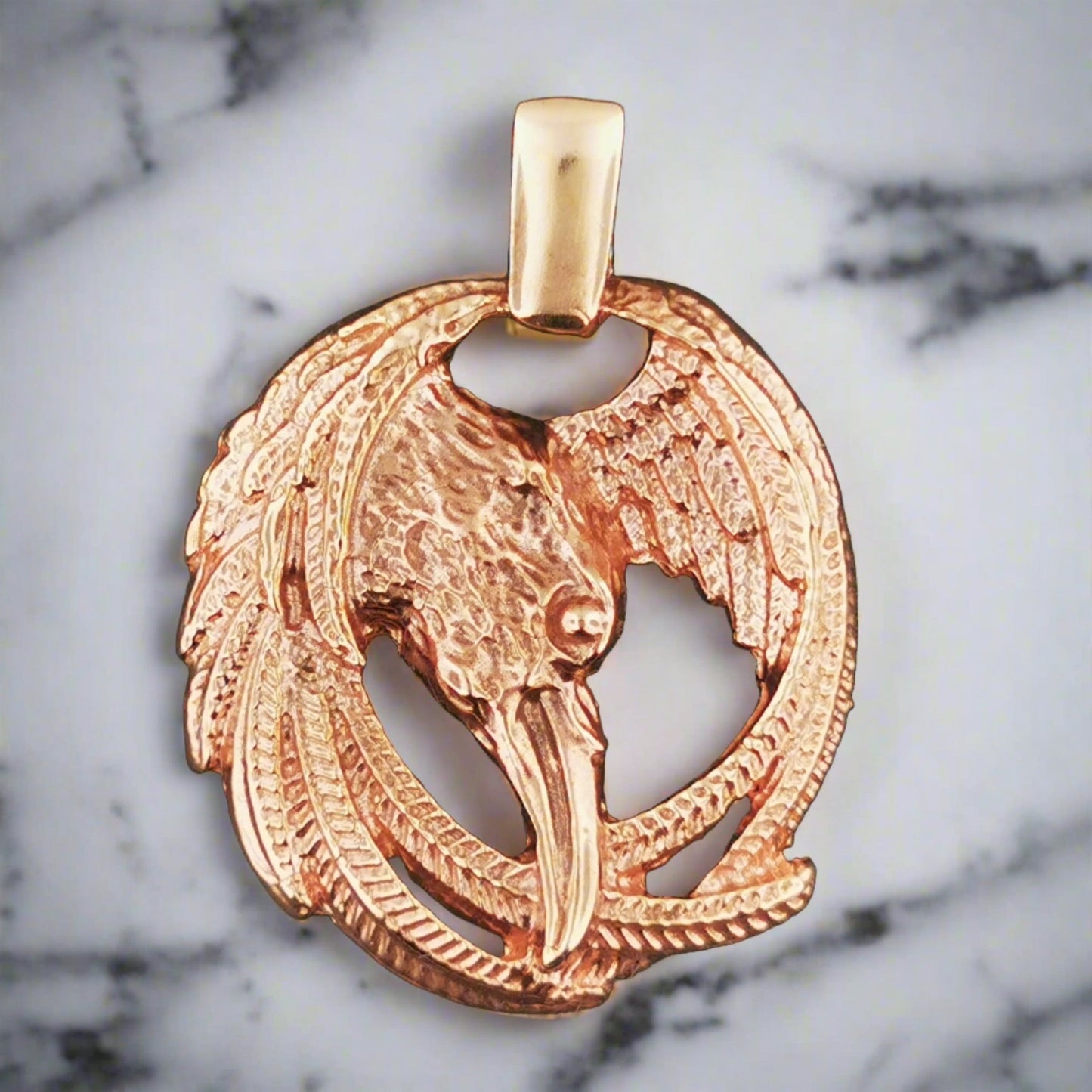 Large Raven Pendant in Sterling Silver or Antique Bronze - Le Dragon Argenté