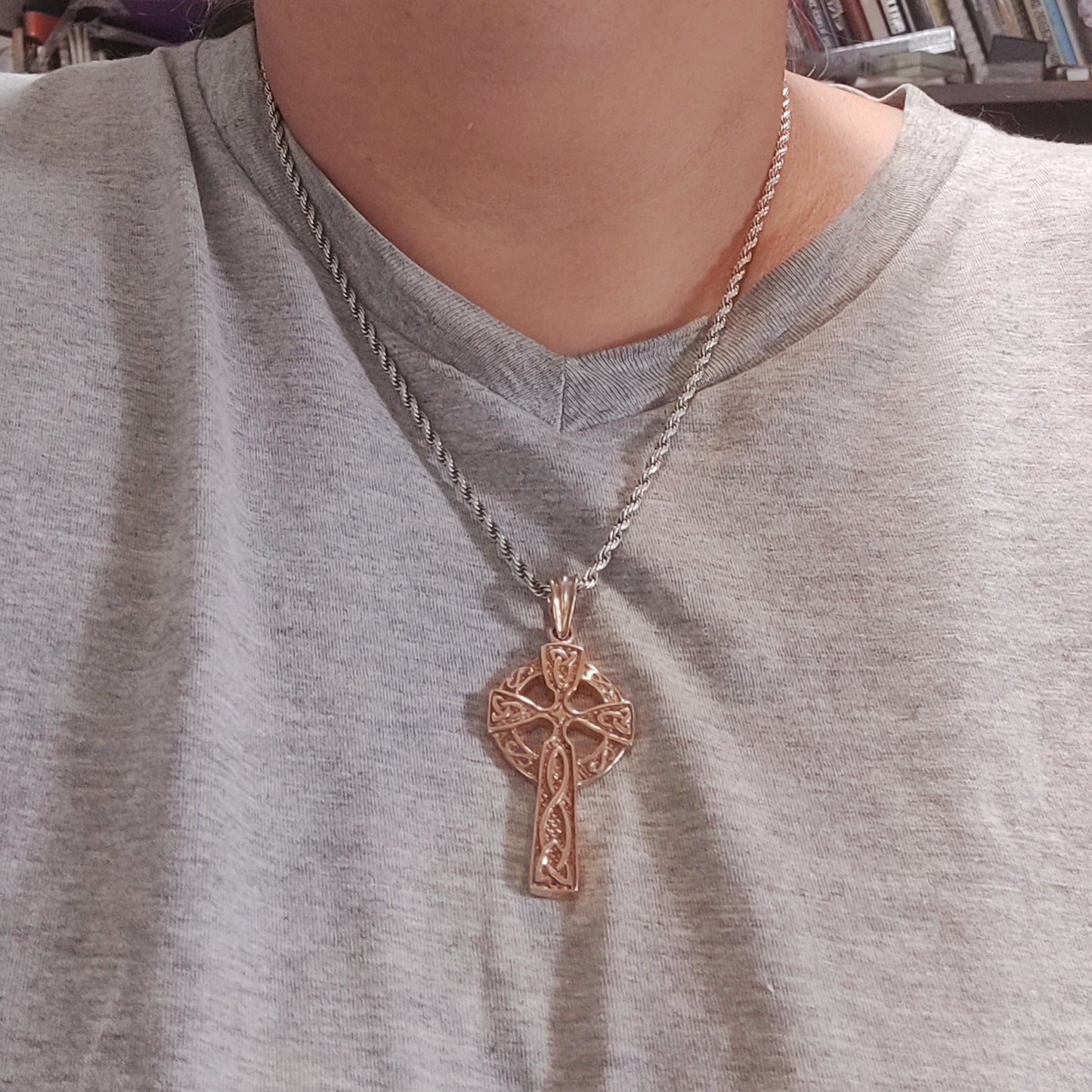Large Celtic Cross in Sterling Silver or Antique Bronze