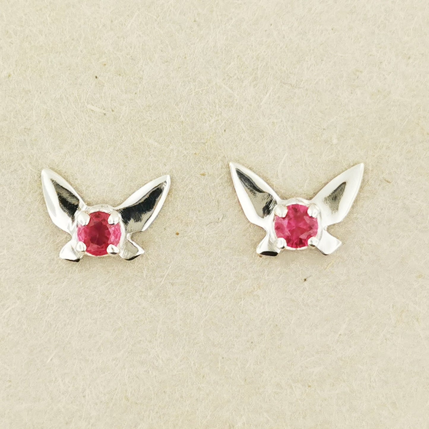 Legend of Zelda Navi Fairy Earrings in Sterling Silver with July CZ - Le Dragon Argenté - Bestseller - birthstone earrings - fairy earrings