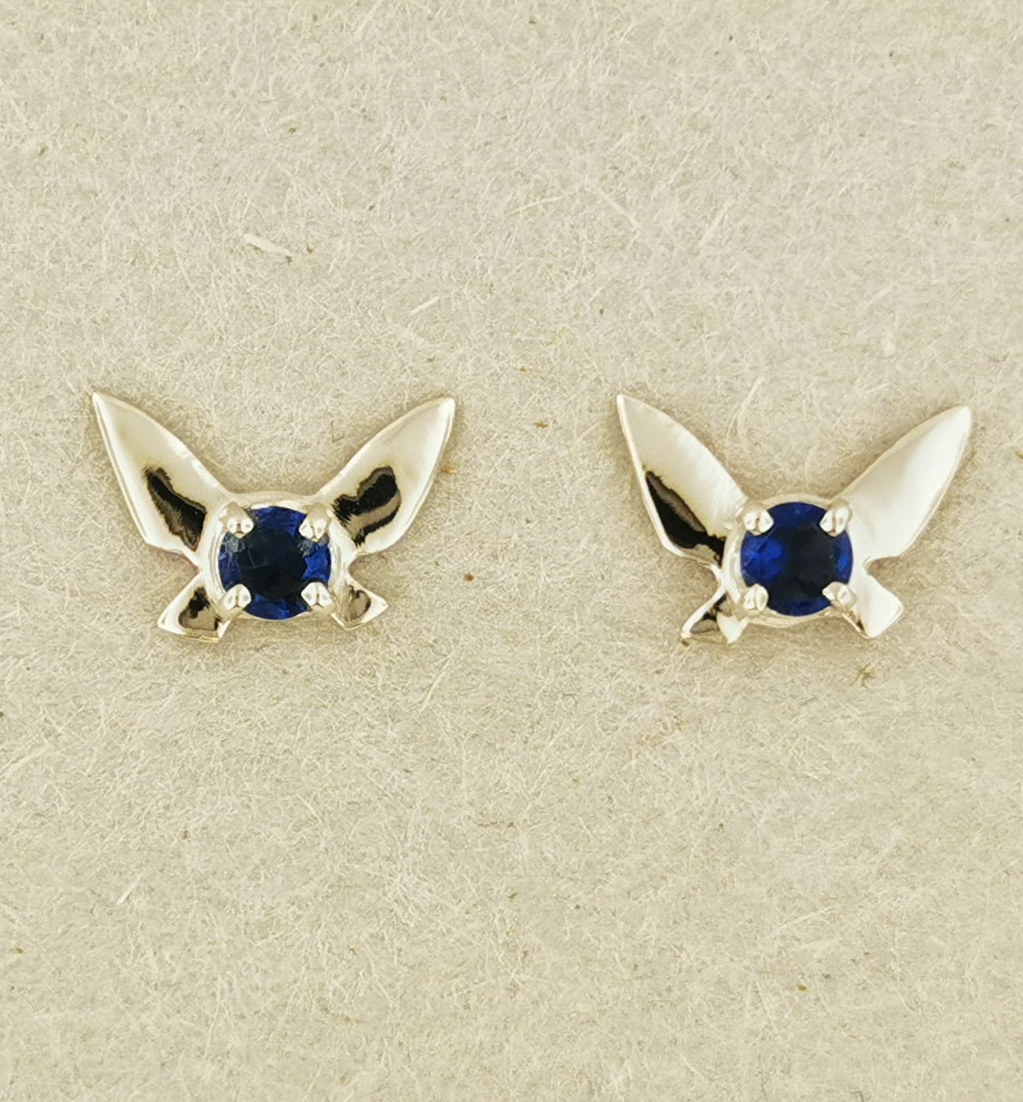 Legend of Zelda Navi Fairy Earrings in Sterling Silver with September CZ - Le Dragon Argenté - Bestseller - birthstone earrings - fairy earrings