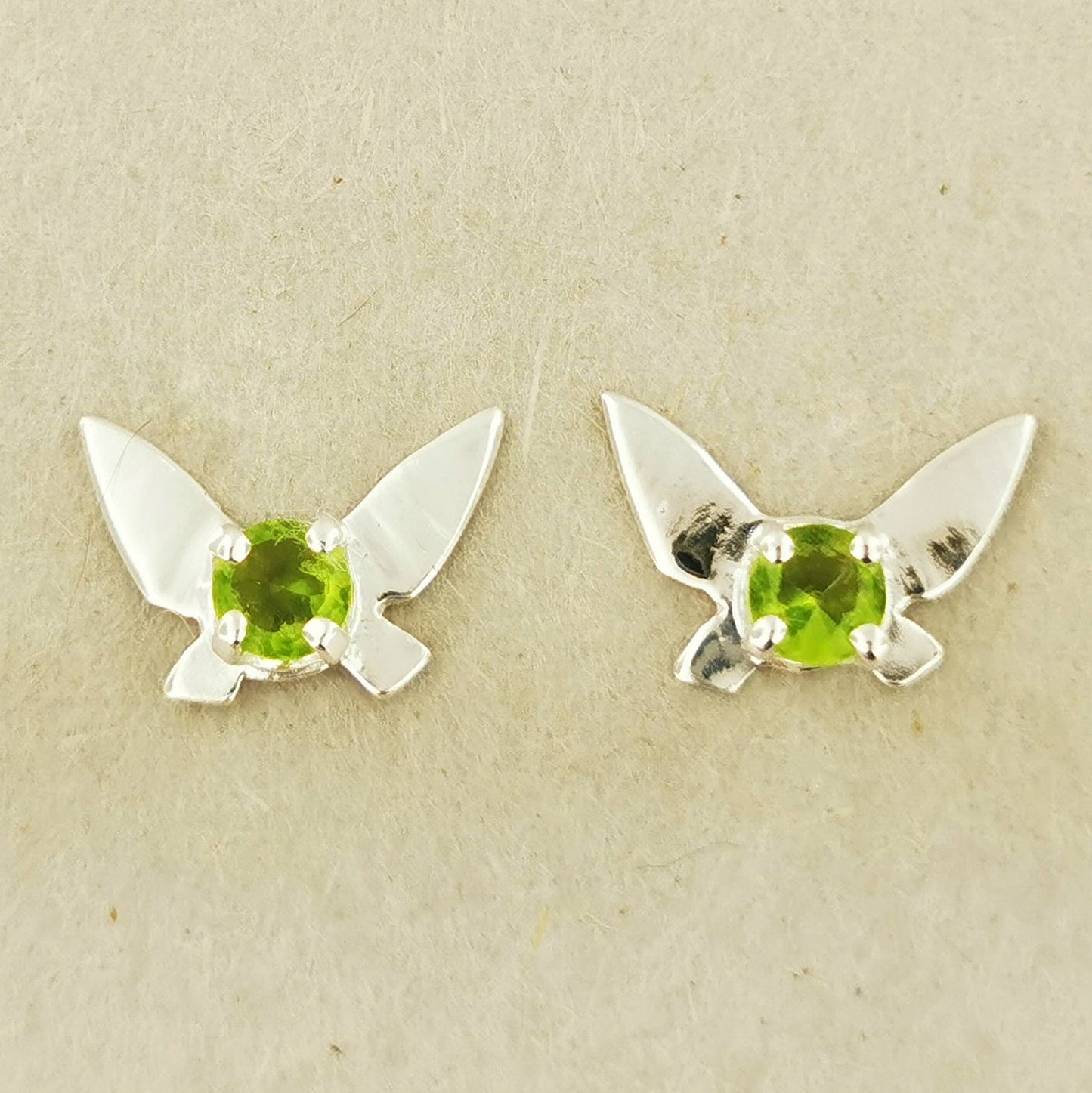 Legend of Zelda Navi Fairy Earrings in Sterling Silver with August CZ - Le Dragon Argenté - Bestseller - birthstone earrings - fairy earrings