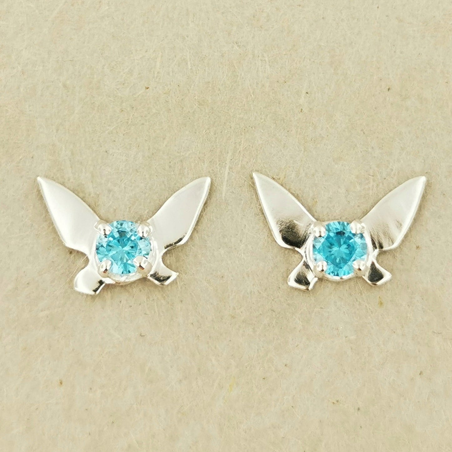 Legend of Zelda Navi Fairy Earrings in Sterling Silver with December CZ - Le Dragon Argenté - Bestseller - birthstone earrings - fairy earrings