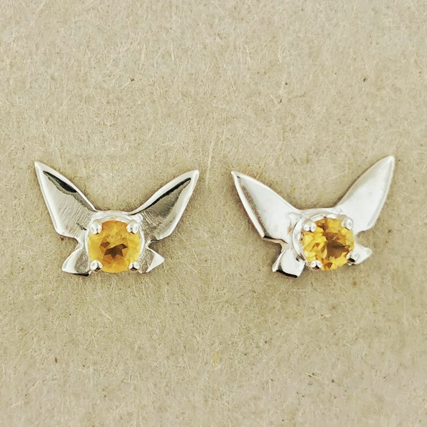 Legend of Zelda Navi Fairy Earrings in Sterling Silver with Citrine - Le Dragon Argenté - Bestseller - gemstone earrings - fairy earrings