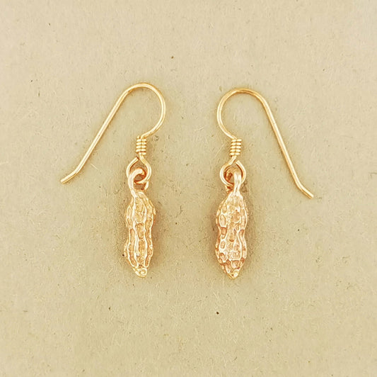 Peanut Charm Earrings In Sterling Silver Or Antique Bronze - Le Dragon Argenté