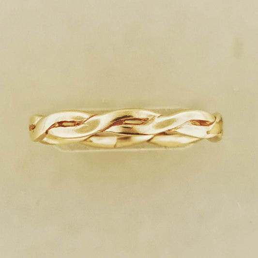 Simple Braid Ring in Sterling Silver or Antique Bronze - Le Dragon Argenté