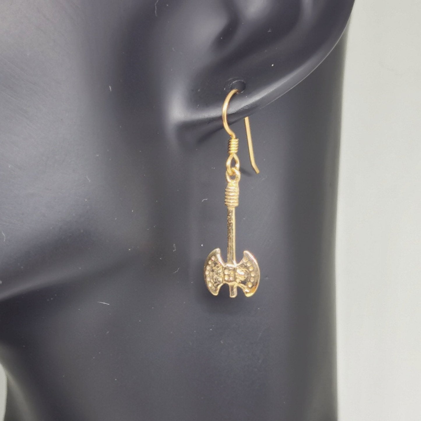 Small Axe Earrings in Sterling Silver Or Antique bronze - Le Dragon Argenté