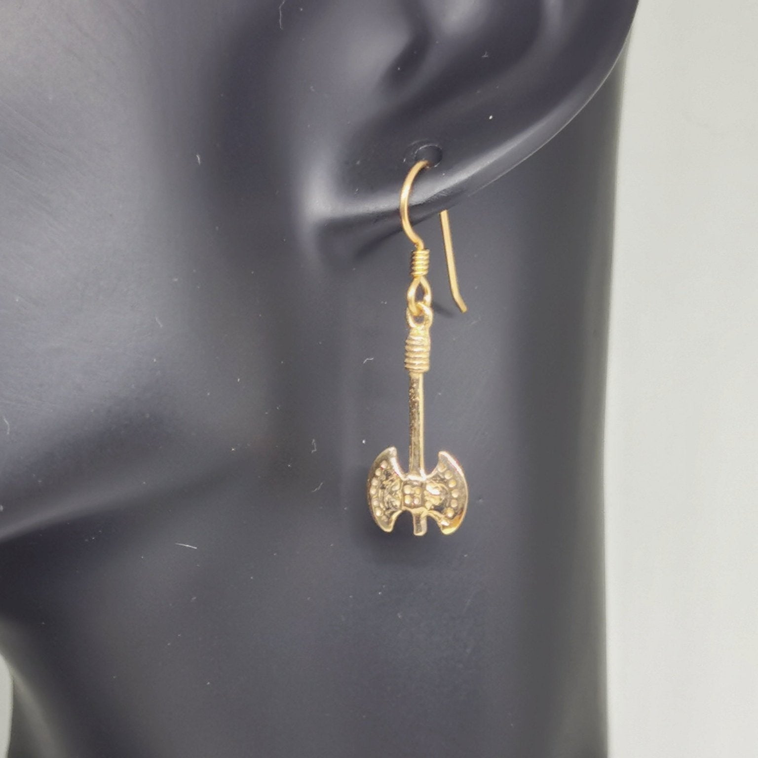 Small Axe Earrings in Sterling Silver Or Antique bronze - Le Dragon Argenté