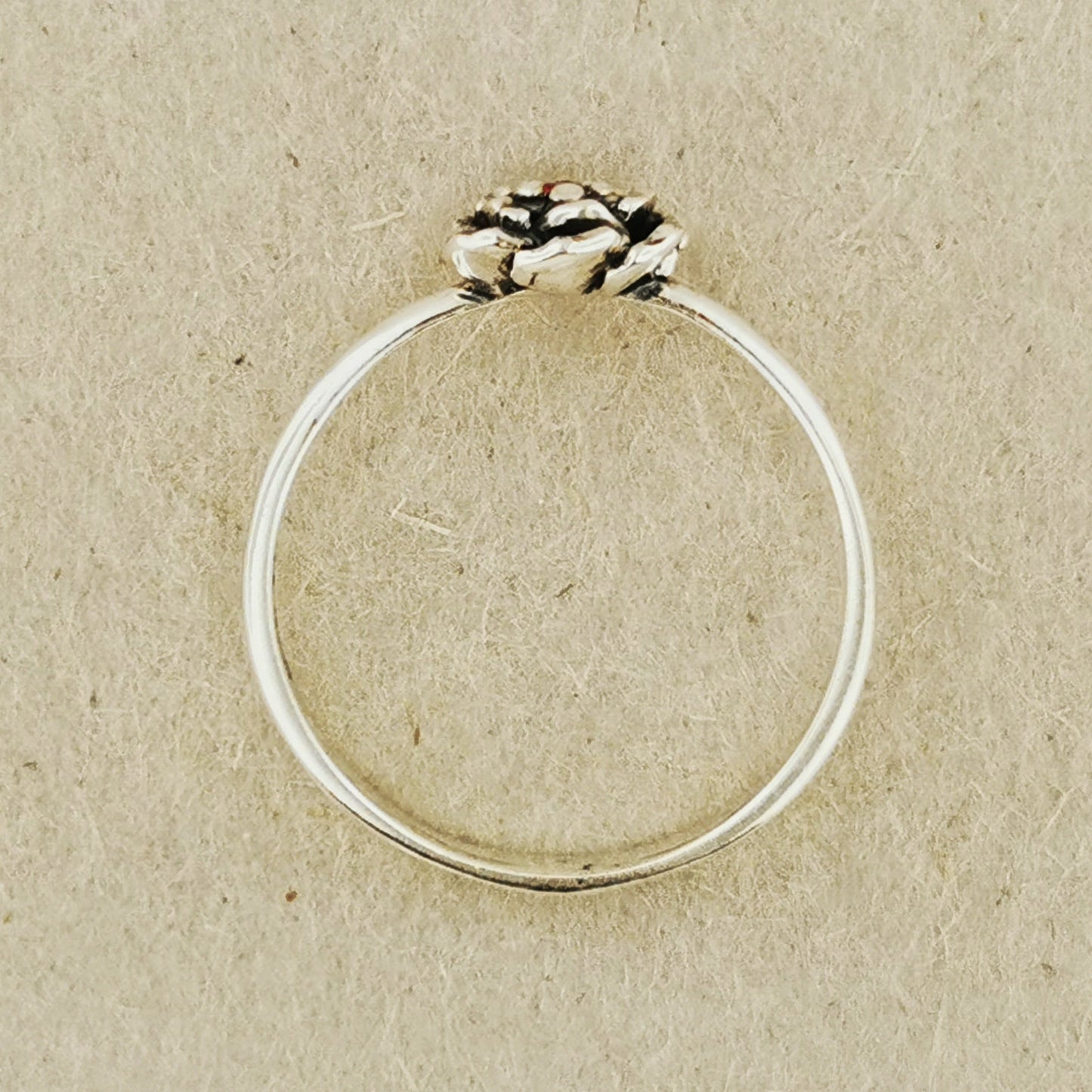 Small Rose Ring with Gemstone in Sterling Silver - Le Dragon Argenté