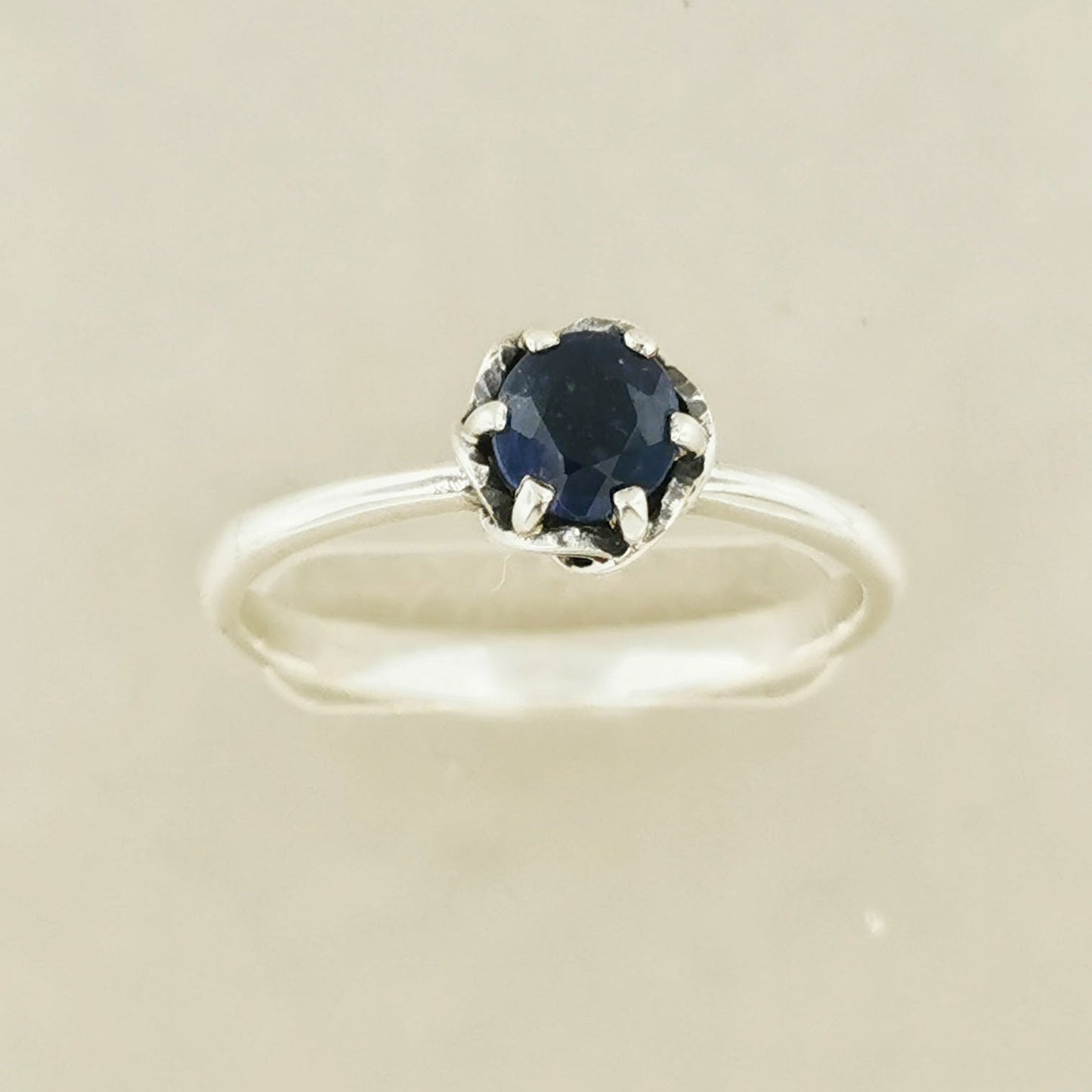 Solitaire Ring in Sterling Silver with 5mm Gemstone - Le Dragon Argenté