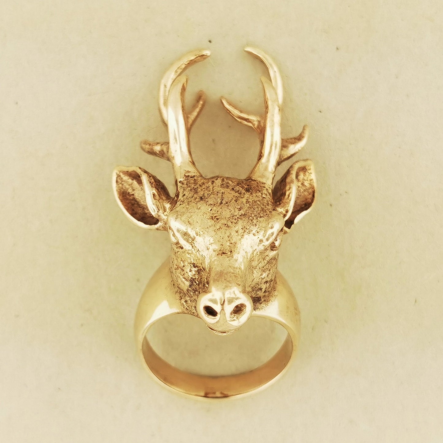Stag Head Ring in .925 silver, antique bronze or stainless steel for woodland and animal lovers by Le Dragon Argenté