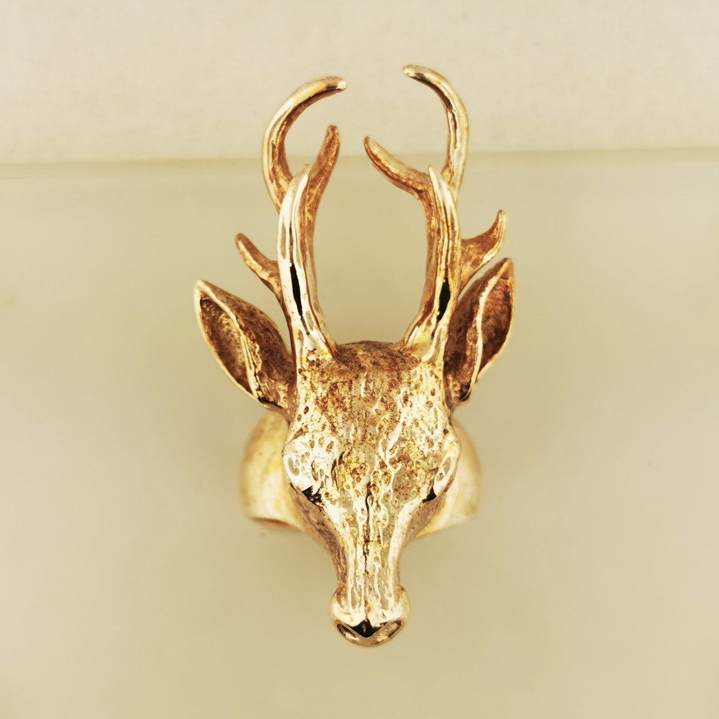 Stag Head Ring in .925 silver, antique bronze or stainless steel for woodland and animal lovers by Le Dragon Argenté