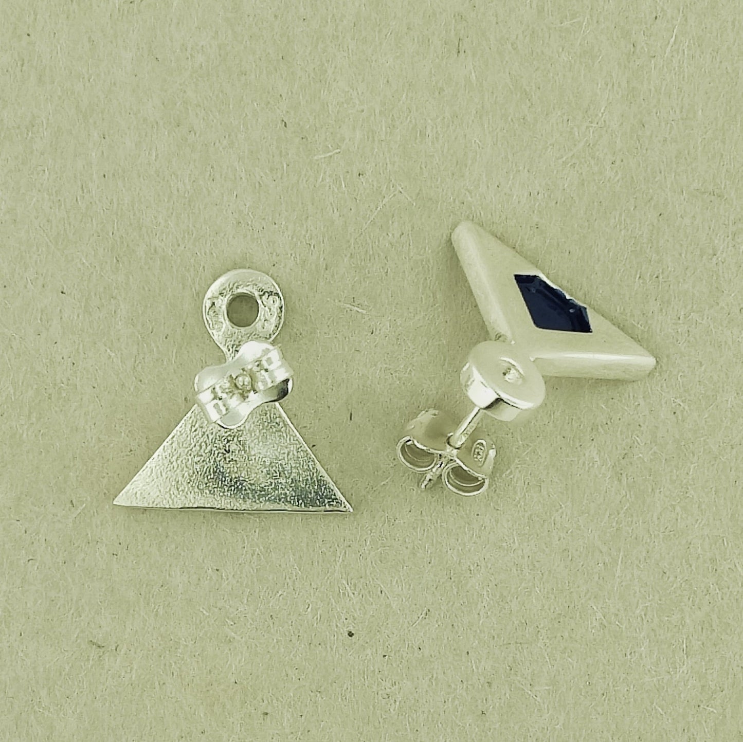 Back View Studs of Stargate Earth Symbol Earrings in Sterling Silver - Le Dragon Argenté