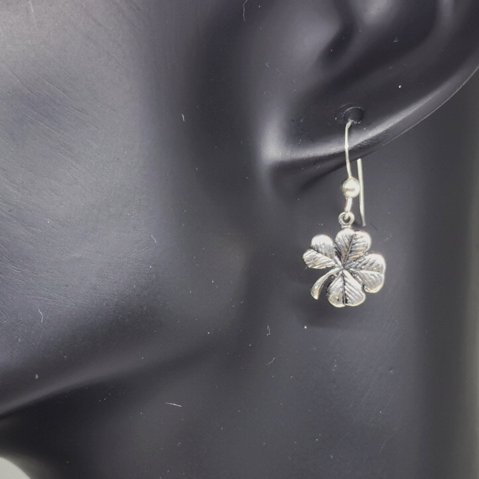 Sterling Silver 4 Leaf Clover Earrings - Le Dragon Argenté