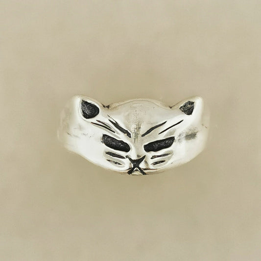 Sterling Silver Adjustable Cat Ring - Le Dragon Argenté