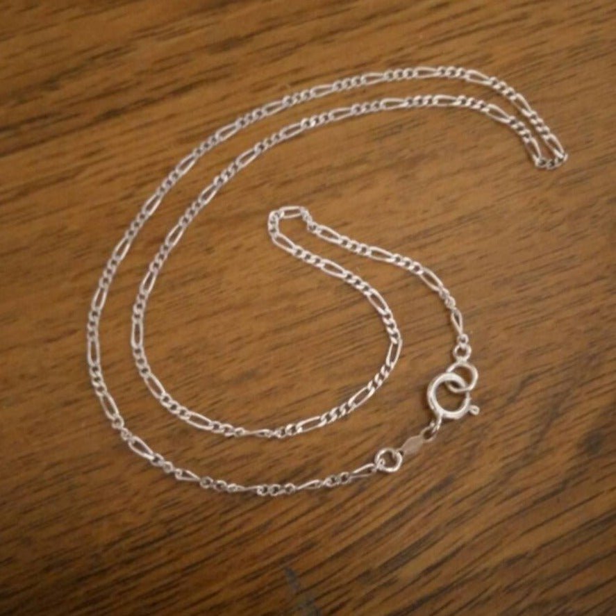 Sterling silver figgaro chain made to order - Le Dragon Argenté