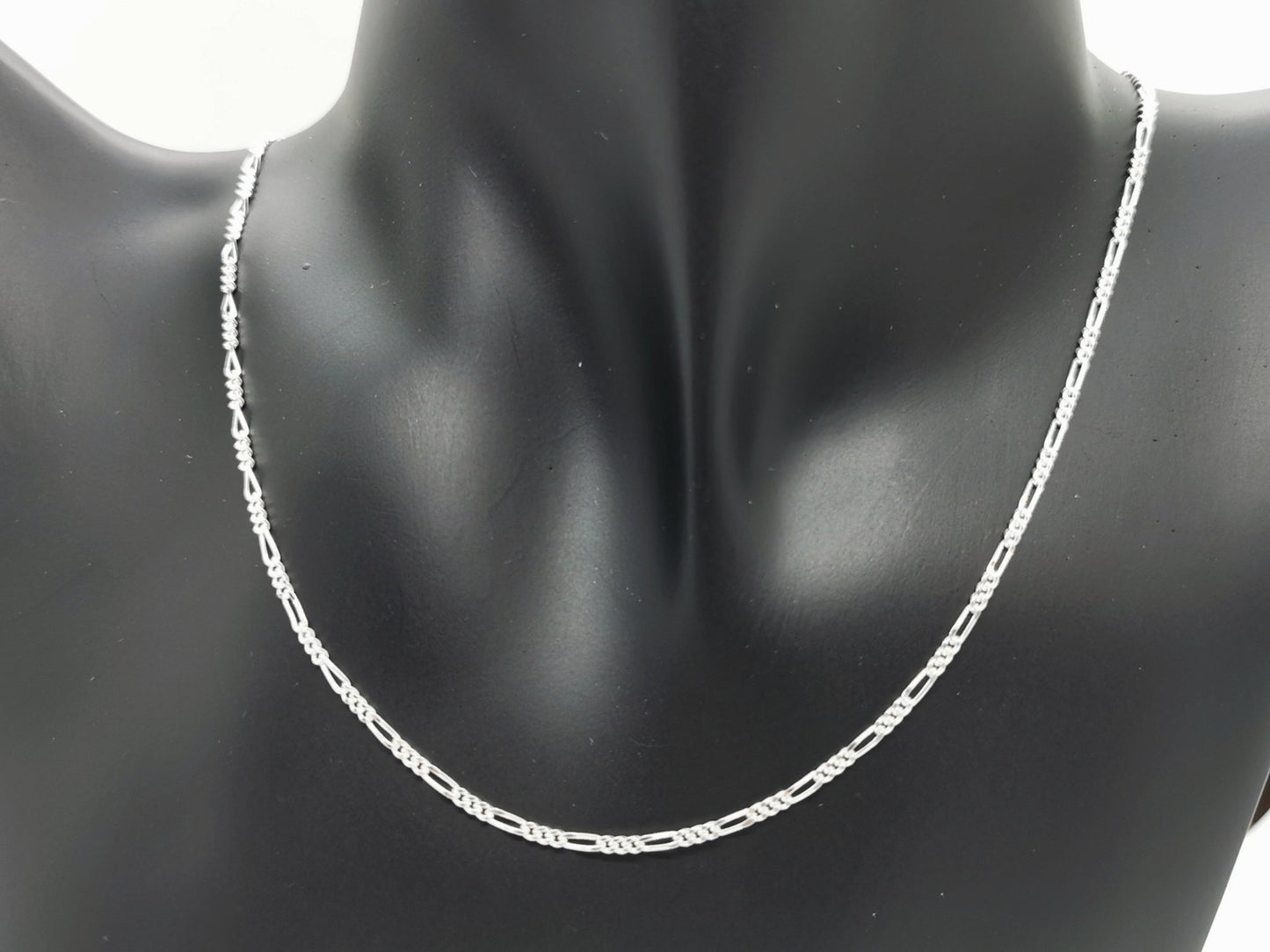 Sterling silver figgaro chain made to order - Le Dragon Argenté