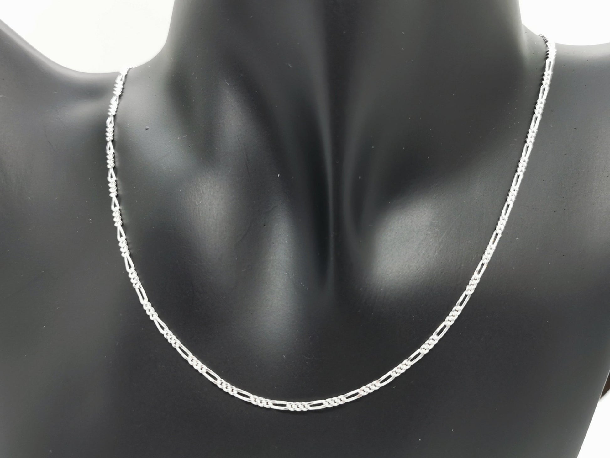 Sterling silver figgaro chain made to order - Le Dragon Argenté
