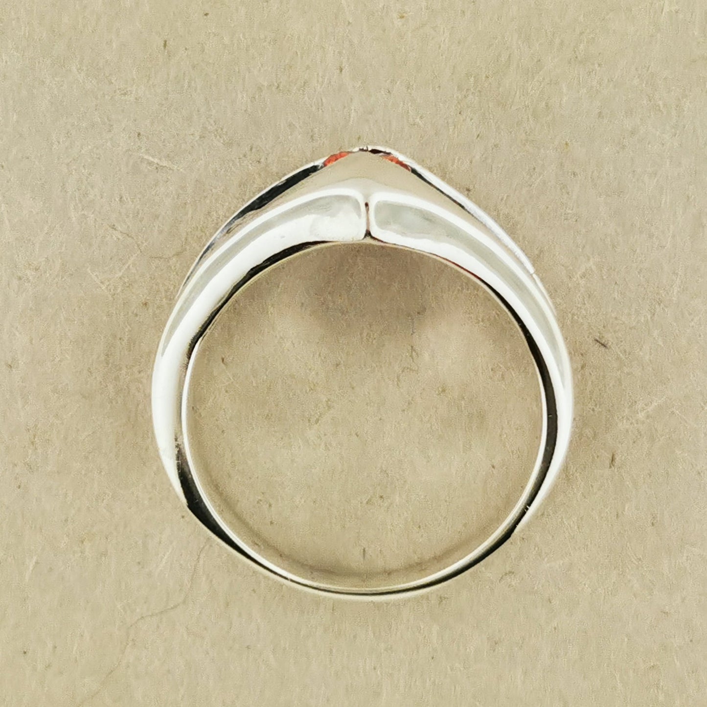 Top View of Textured Ring in Sterling Silver with Natural Gemstones - Le Dragon Argenté