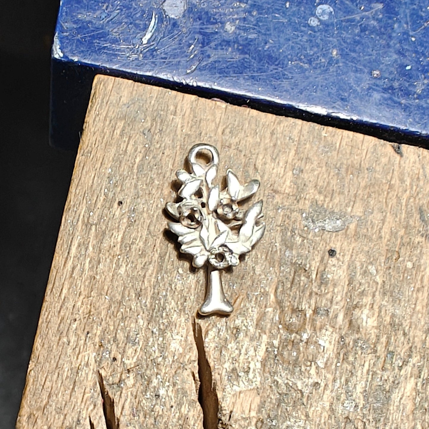 Tree Dangle Earrings in Sterling Silver with Gemstones - Le Dragon Argenté - bronze tree of life - esoteric jewelery - everyday earrings