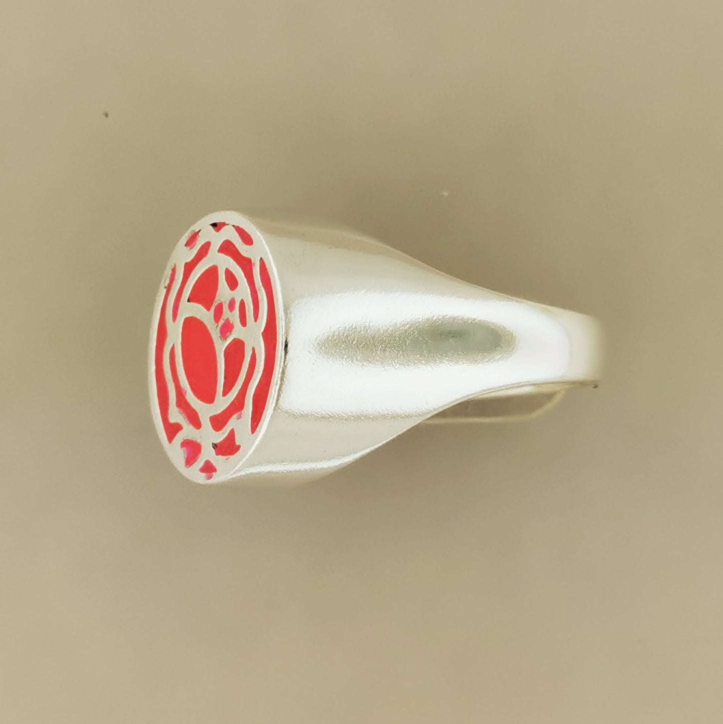 Utena Rose Signet Ring in Sterling Silver Side - Le Dragon Argenté