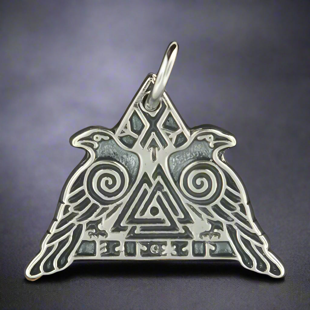 Valknut Warrior Pendant in Sterling Silver or Antique Bronze - Le Dragon Argenté