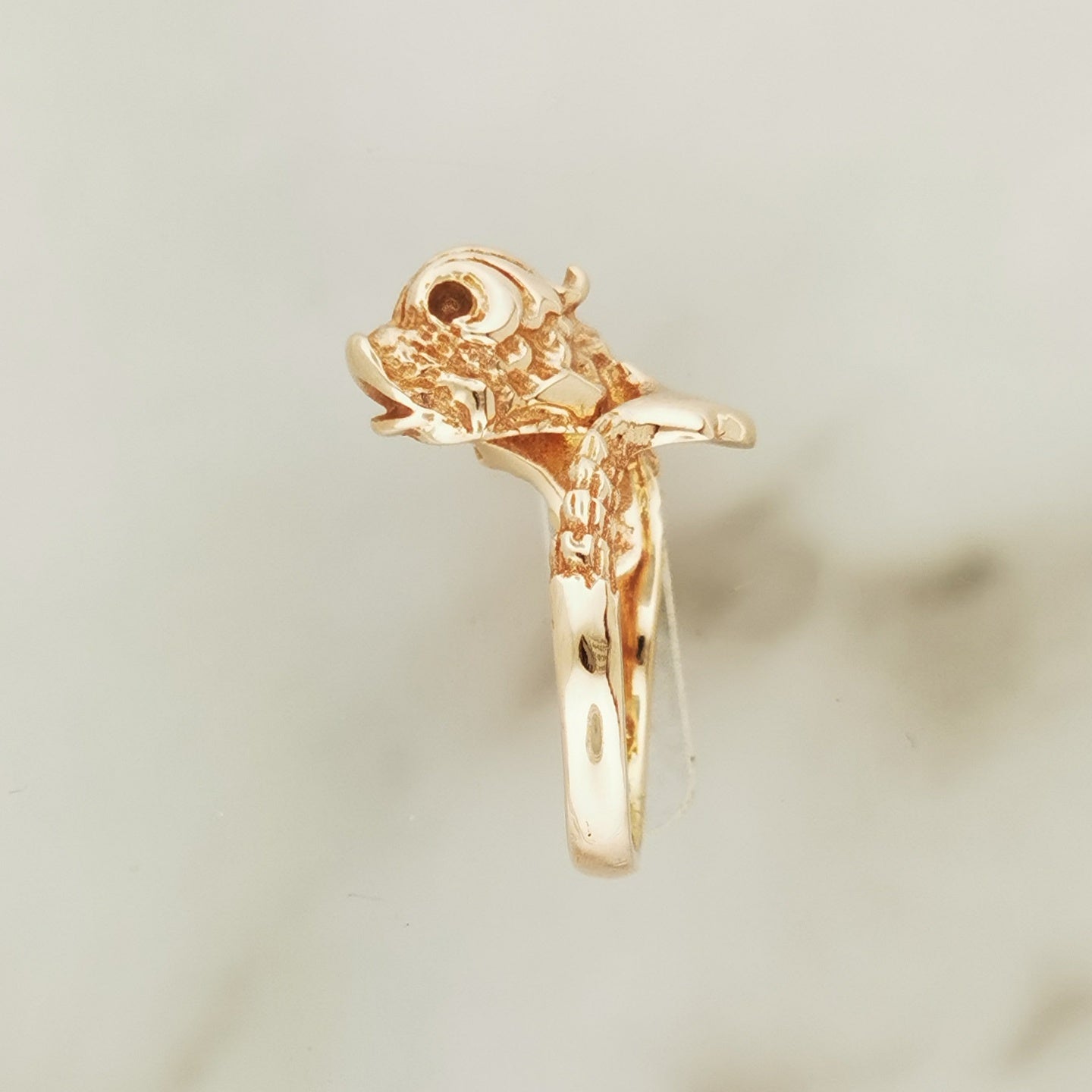 Antique Bronze Koi Ring by Le Dragon Argenté - Handmade Jewelry Featuring a Koi Fish Design, Symbolizing Strength and Resilience, Perfect for Nature Lovers.