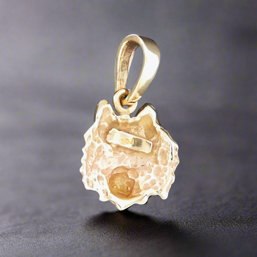 Wolf Head Charm Pendant in Sterling Silver or Antique Bronze - Le Dragon Argenté