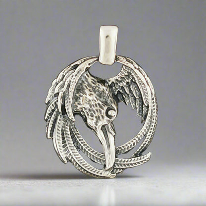 Large Raven Pendant in Sterling Silver or Antique Bronze, Silver Raven Pendant, Bronze Raven Pendant, Silver Raven Charm, Bronze Raven Charm, Silver Raven Jewelry, Silver Raven Jewellery, Bronze Raven Jewelry, Bronze Raven Jewellery, Silver Raven Necklace, Bronze Raven Necklace, Bird Lover Pendant, 925 Silver Raven, Unisex Raven Pendant, Viking Raven Pendant, Silver Viking Pendant, Bronze Viking Pendant