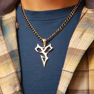 Final Fantasy X Tidus Pendant in Gold Made to Order, Final Fantasy X Tidus Pendant, Gold Final Fantasy Pendant, Final Fantasy X Pendant,  Gold Tidus Pendant, Zanarkand Abes Pendant, FFX Charm Pendant, Final Fantasy Gold Pendant, Final Fantasy Jewelry