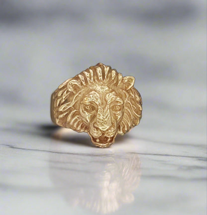 Classic Lion Ring in 925 Silver or Bronze, Vintage Design Lion Ring, Retro Lion Ring, Mid-Century Lion Ring, Lion Signet Ring, Bronze Lion Jewelry, Vintage Bronze Ring, 3D Bronze Ring, Antique Bronze Animal Jewellery, Classic Lion Ring 