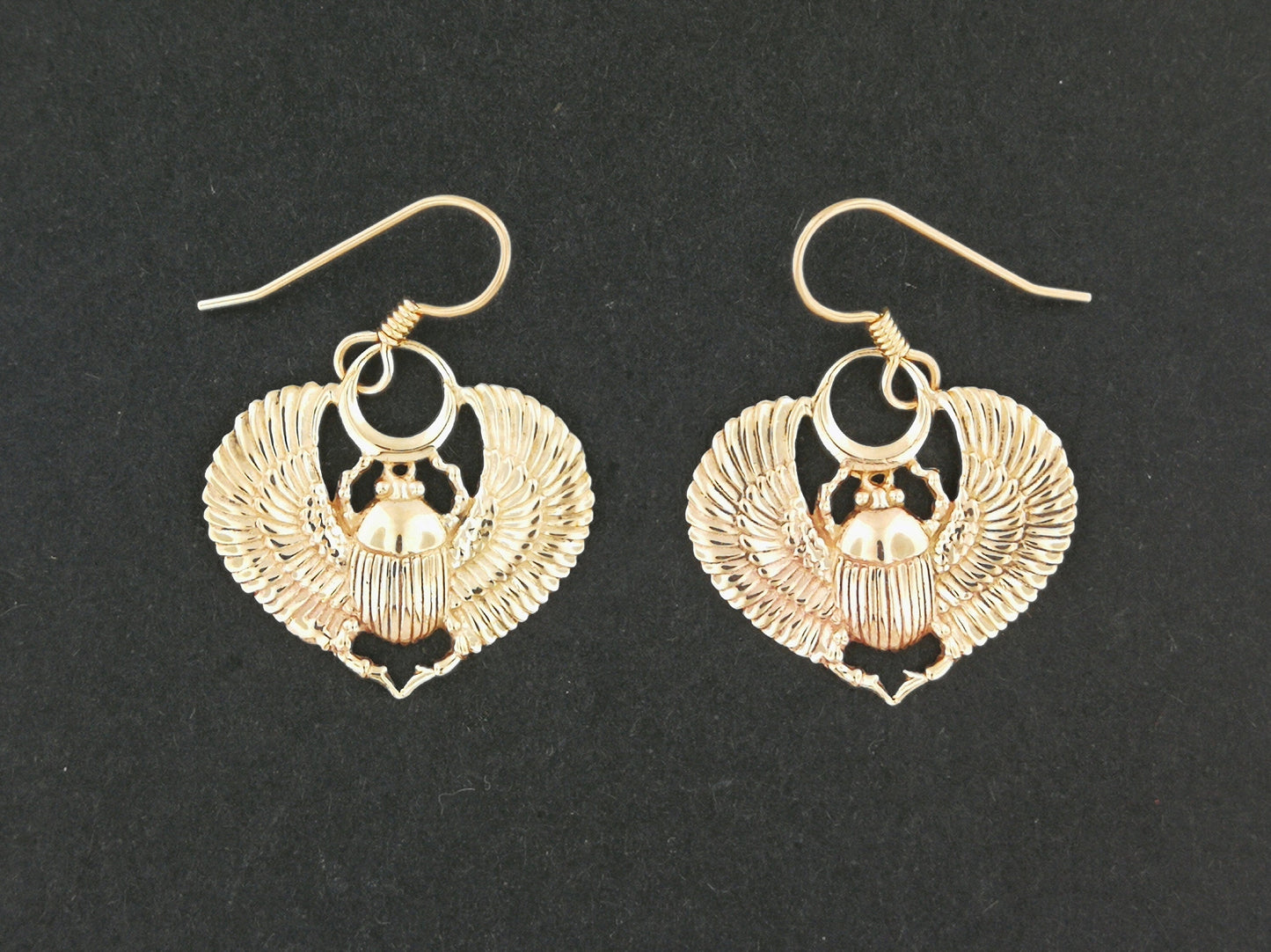 Egyptian Winged Scarab Earrings in Sterling Silver or Antique Bronze, Bronze Winged Scarab Earrings, Antique Bronze Scarab Earrings, Ancient Egyptian Scarab Jewelry, Ancient Egyptian Scarab Earrings, Winged Scarab Earrings, Winged Scarab Jewellery