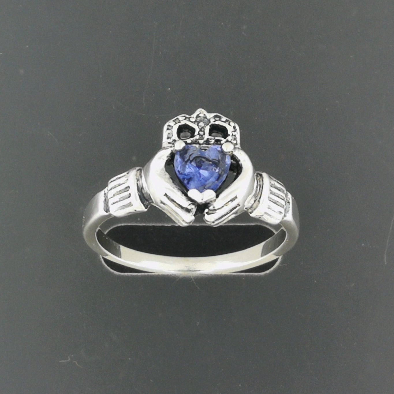 925 Sterling Silver Claddagh Ring with March Birthstone Heart, Irish Celtic Claddagh Ring with Gemstone, Ladies Celtic Claddagh Ring with Gemstone, Birthstone Claddagh Ring, Claddagh Ring For Women, Gemstone Claddagh Ring, Silver Gemstone Claddagh