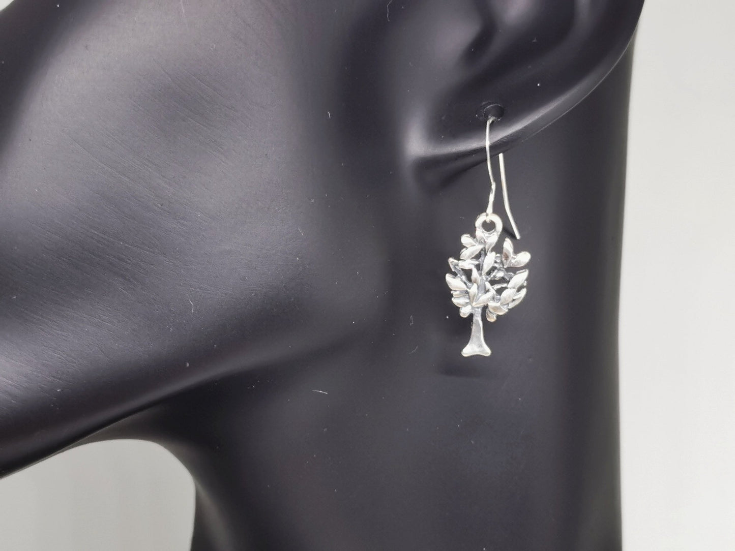 Tree Dangle Earrings in Sterling Silver with gemstones - Le Dragon Argenté - bronze tree of life - esoteric jewelery - everyday earrings