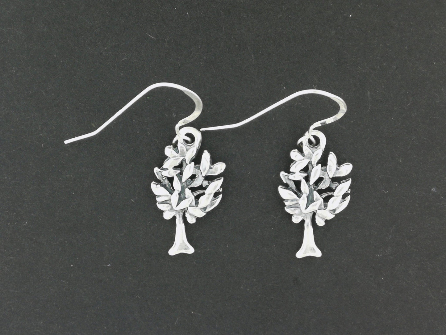 Tree Dangle Earrings in Sterling Silver with gemstones - Le Dragon Argenté - bronze tree of life - esoteric jewelery - everyday earrings